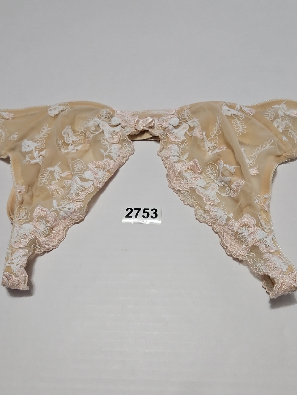 Unique Moments By Felina Sheer Lace Embroidered Underwire Bra in Nude Size 36C - Picture 9 of 9
